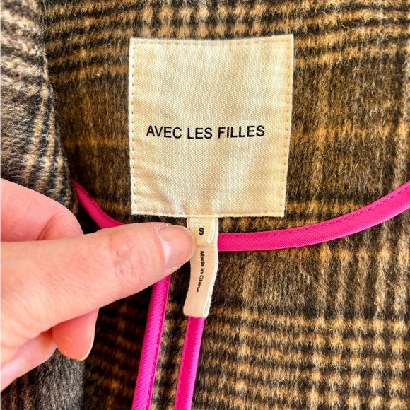 NWOT Avec Les Filles Double Face Plaid Wool Blend Coat | Size S - Picture 3 of 7